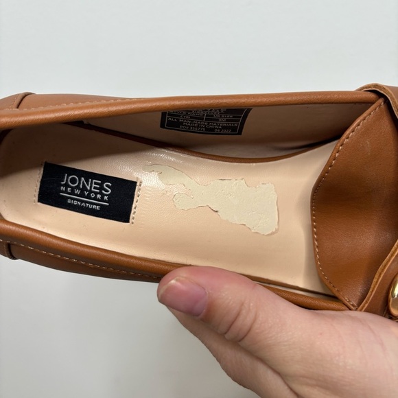 Jones New York Cyri Heeled Loafer Pumps | Women’s 9M Tan Block Heel Chain Detail - Picture 11 of 12